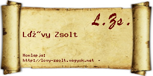 Lővy Zsolt névjegykártya
